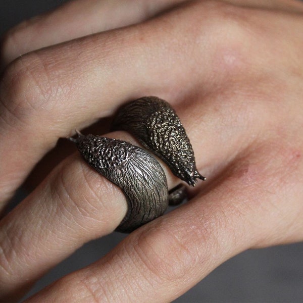 Slug Ring, Silver, Bronze, Realistic
