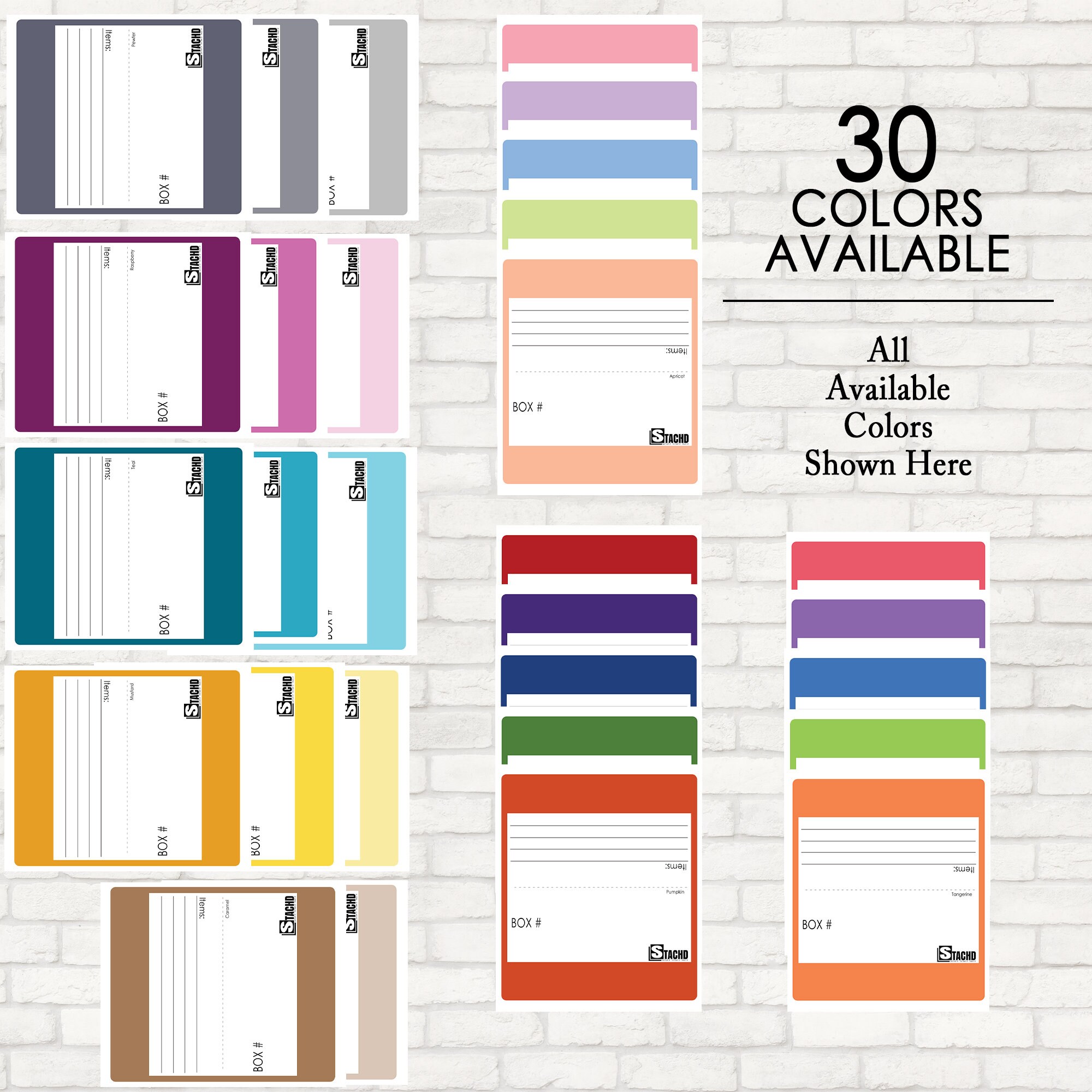 Printable Writeon Moving Box Labels, 30 Colors, Digital Download