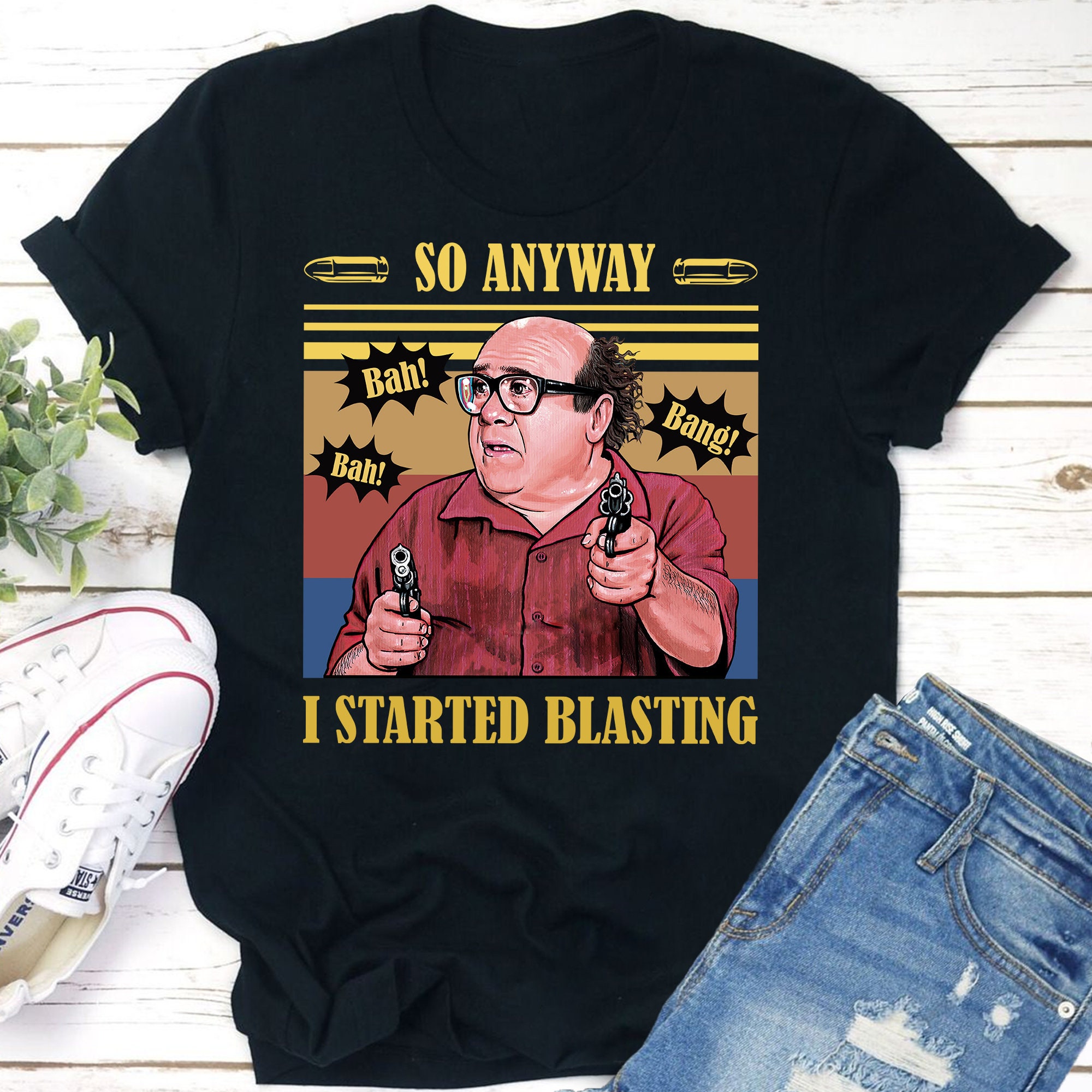 So Anyway I Started Blasting Vintage T-Shirt, It's Always Sunny in Philadelphia Funny Movie Graphic Shirt, Frank Reynolds Unisex Shirt VT389