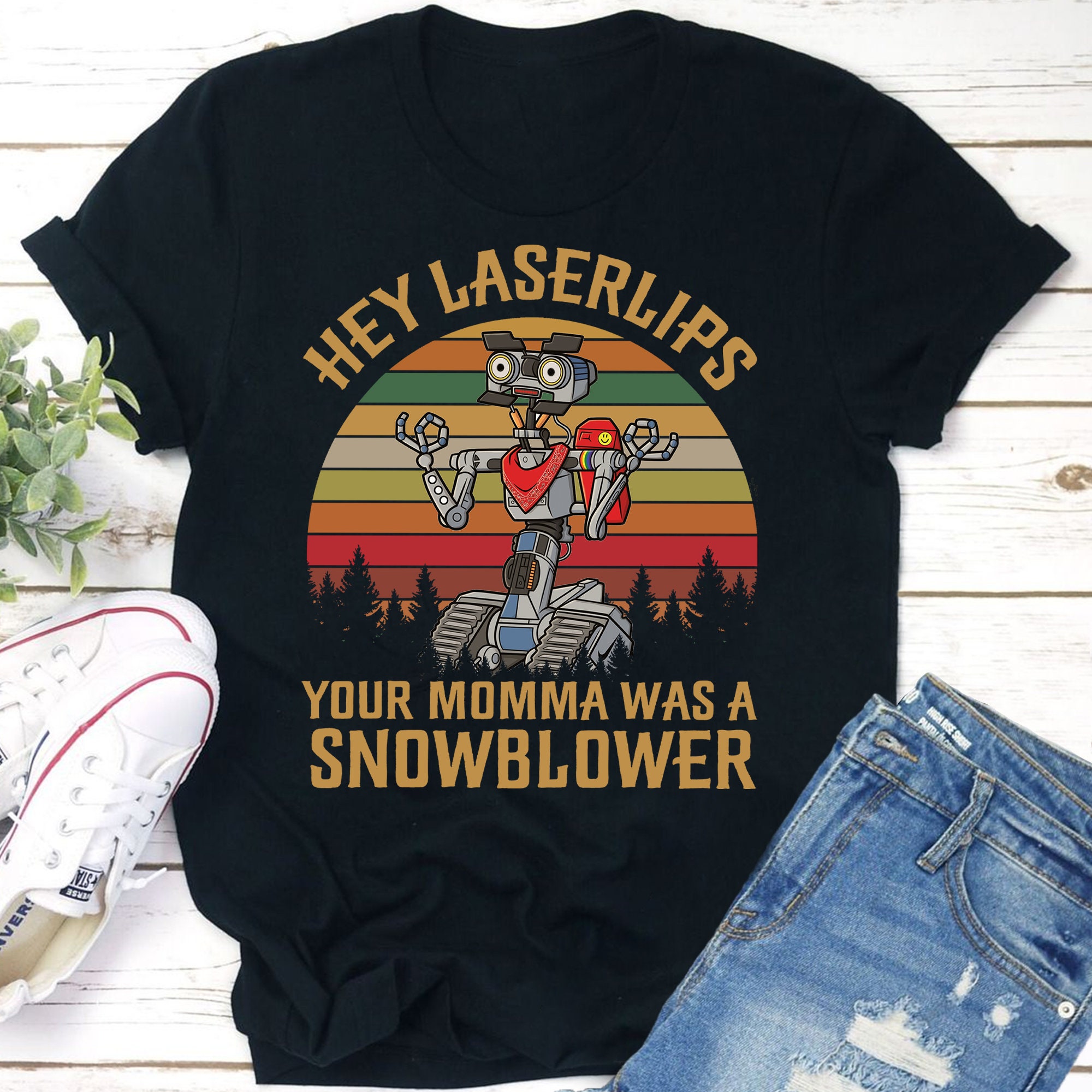 Discover Hey LaserLips Your Momma Was A Snowblower Shirts, Johnny 5 Short Circuit Shirt