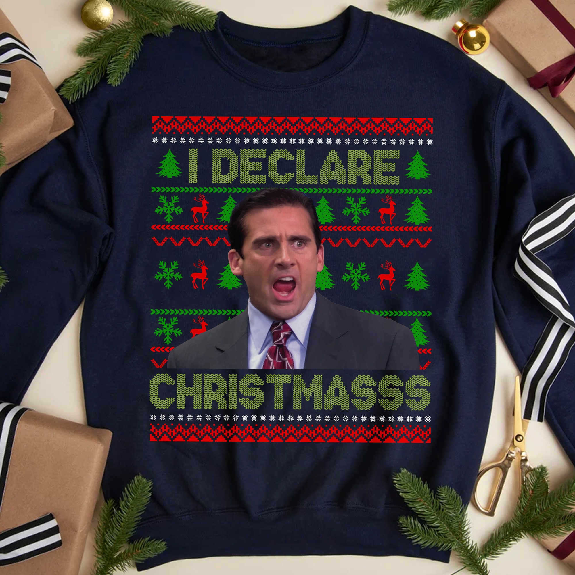 Discover I Declare Christmasss Ugly Sweatshirt, The Office Movie Christmas Sweater, The Office Christmas Tshirt, Michael Scott Sweatshirt Xmas Gift LK591