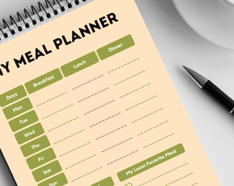 Printable Mahlzeit-Planer | Tägliche Einkaufsliste (Digitaler Download)