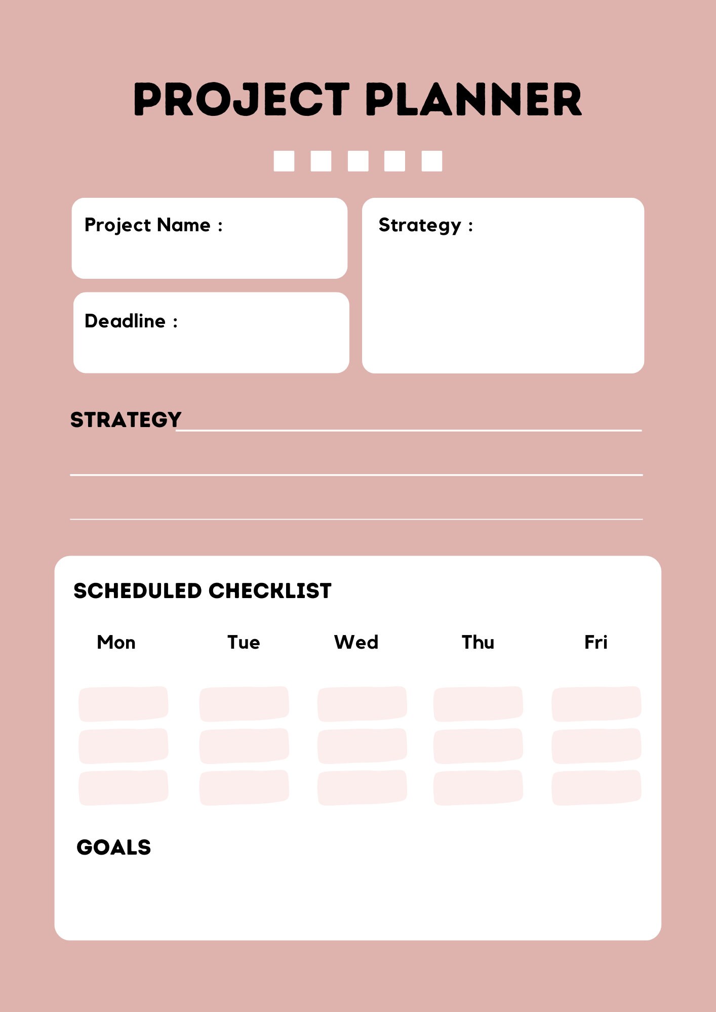 Project Planner | Daily Schedule Checklist (digital Download) - Etsy