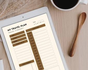 Druckbarer Reiseplaner | Tagesplaner (Digitaler Download)