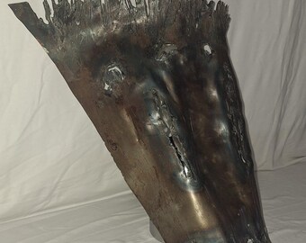 Wandleuchte "gefrorene Flamme" handgemacht, bronziert, Kunst, Art, Licht