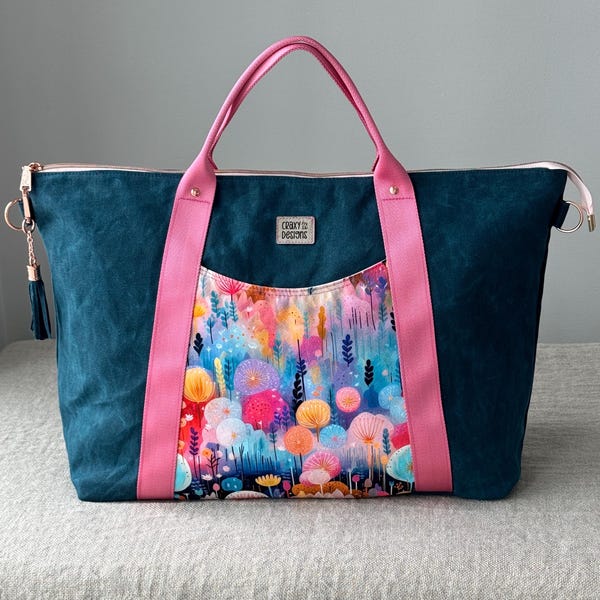 Overnight Oxbow tote — large handmade waxed canvas travel bag by Craxy Designs