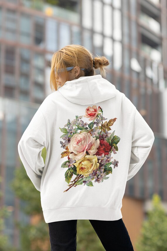 Vintage Flower Design Hoodie - Etsy