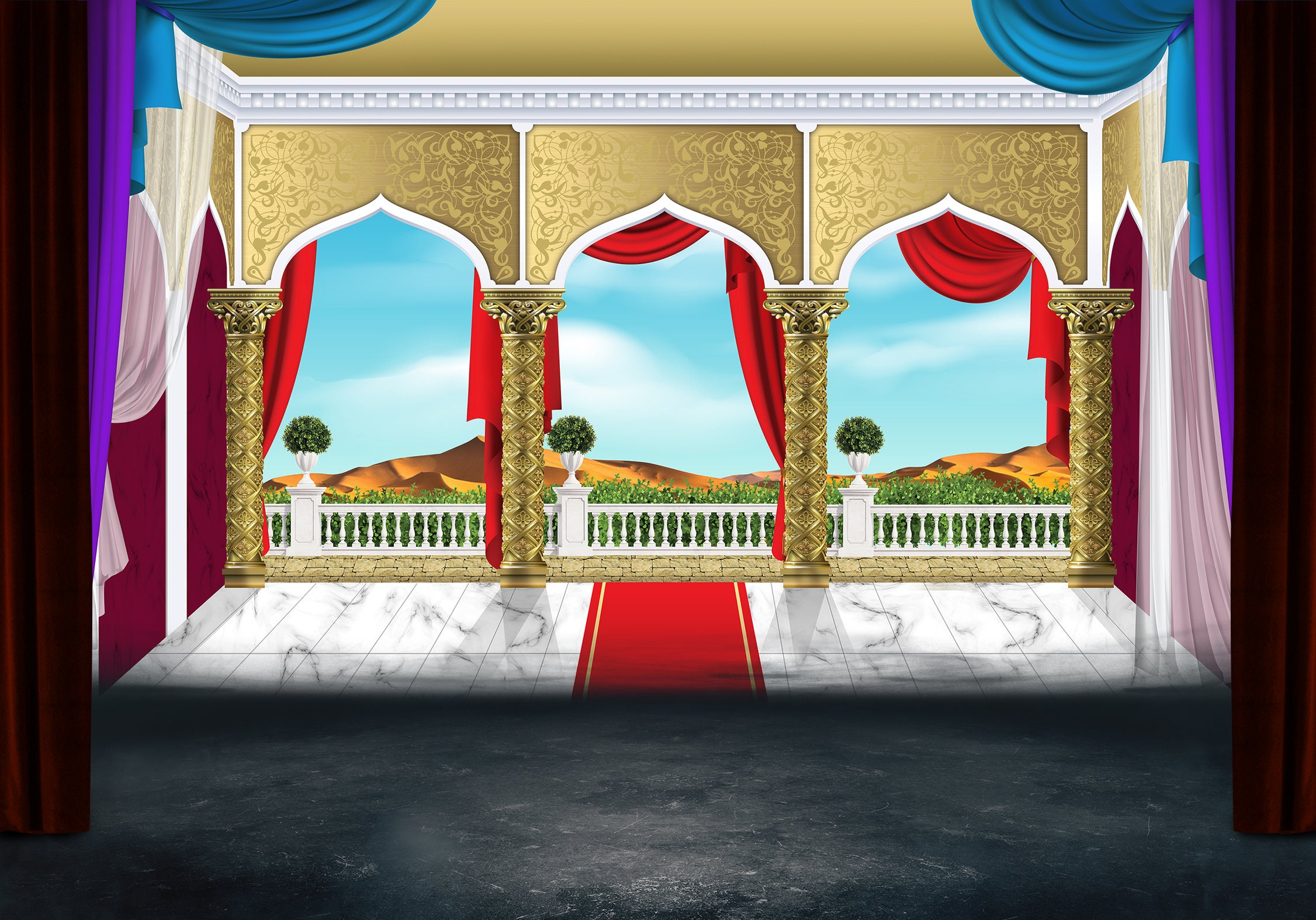 アラジンでよく使われる、劇場の舞台に投影するためのデジタル形式のアラビア宮殿の城の舞台背景 - Etsy 日本