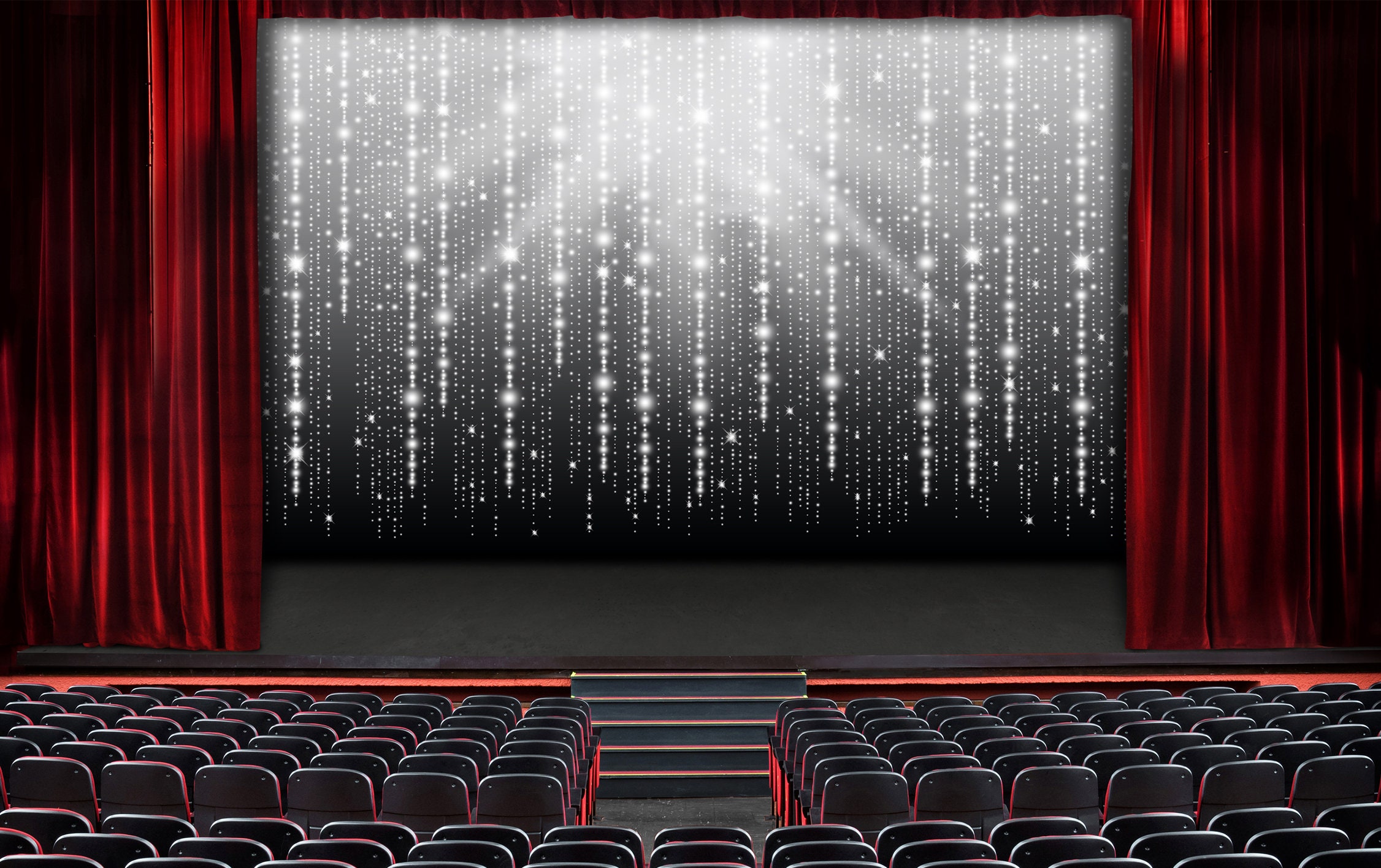 Sparkling Curtain Style Backdrop in Digital Format for Projection Onto ...