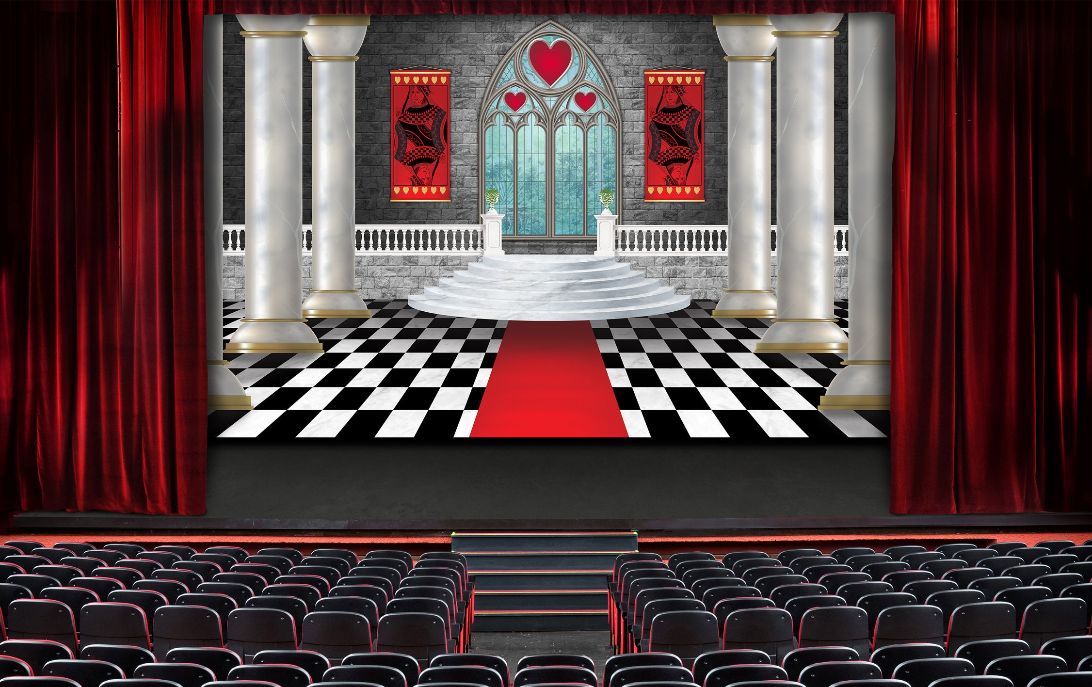 Palace Interior Stage Backdrop Digital Format for Projection Onto ...