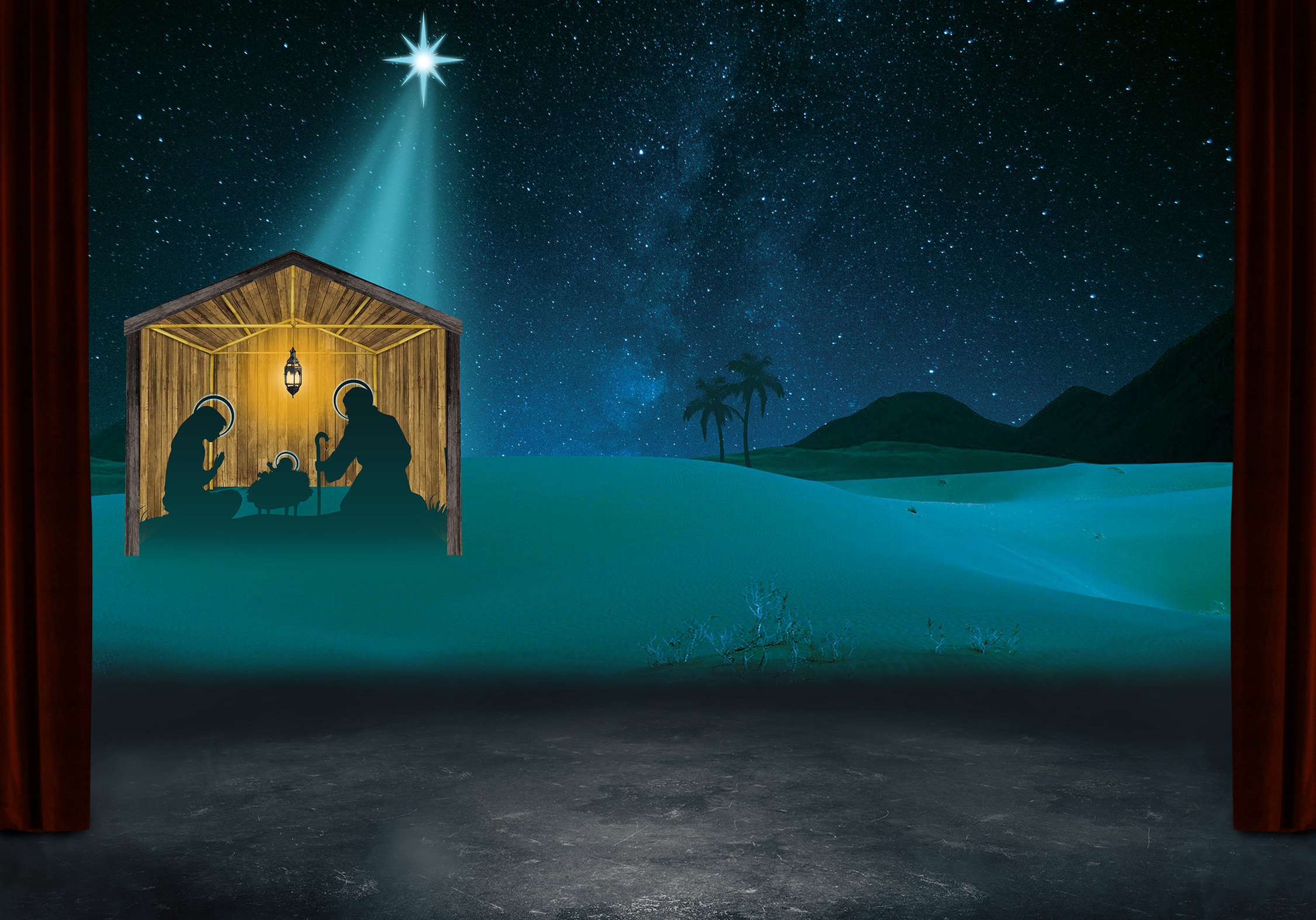 Christmas Jesus in Manger Stage Backdrop in Digital Format for - Etsy UK