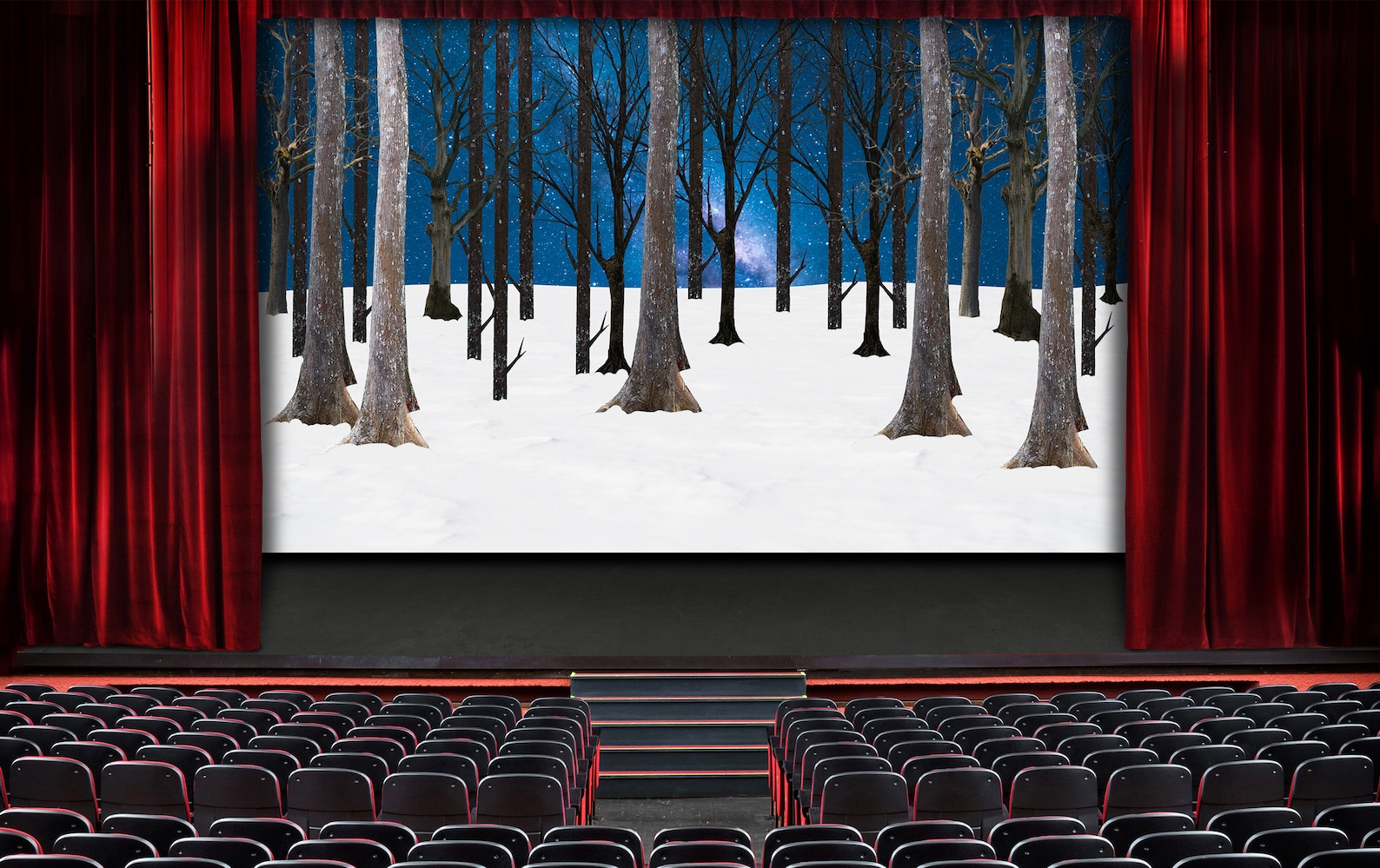 Christmas and Winter Stage Backdrop in Digital Format for Projection ...