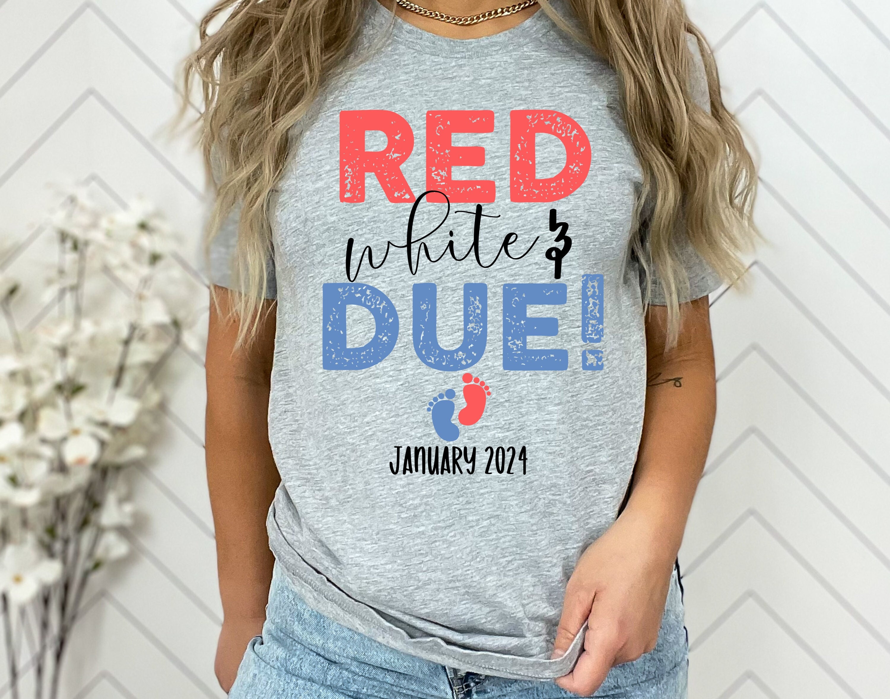 Red white hotsell and due shirt