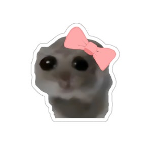 Whimsical Pink Bow Hamster Sticker - Cute Hamster with Pink Bow Collection - Sweet Hamster with Bow - Playful Pink Bow Hamster Sticker Pack
