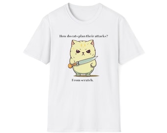 How Cats Plan Their Attacks Joke Cat Shirt - Cat Owner T-Shirt, Cat Lover Gift, Funny Cat T-Shirt, Cat Owner Gift