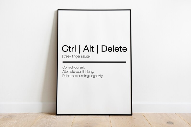 Control Definition Dictionary Print Funny Print Typography Etsy