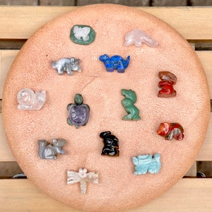 Choose: Mini 1” crystal pocket carvings - animals angel (restocked Jan 2024)