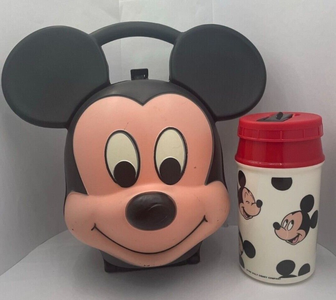 RARE Vintage 1980s Disney Mickey Mouse Head Lunch Box Kit With Etsy UK