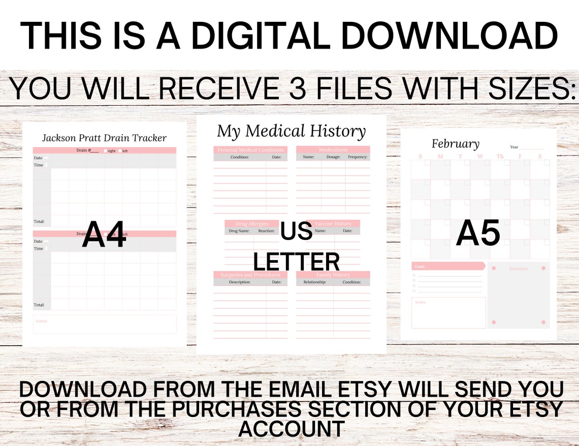 Breast Cancer Journal Printable Journal Breast Cancer Gift Reflection Journal Self Care Tracker