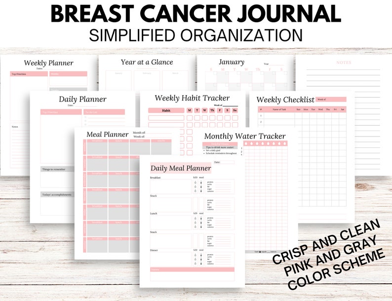 Breast Cancer Journal Printable Journal Breast Cancer Gift Etsy