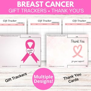 Brustkrebs | Druckbare Tracker | Brustkrebs Dankeskarten| Geschenk Tracker