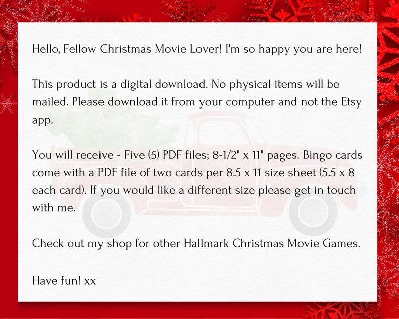 Hallmark Countdown to Christmas Movie Watching Games Bundle Etsy