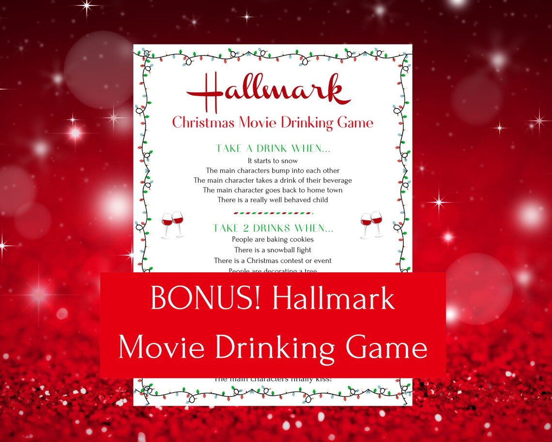 Hallmark Christmas Movie Trivia Game | Hallmark Movie Watching Drinking ...