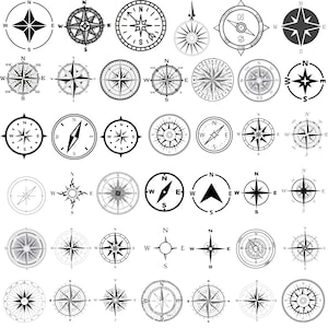 Compass Rose vector Logo Design Element, Emblem, Label Sticker Badge Shield  .eps, .dxf, .svg .png T-Shirt, CNC clipart graphic 0394