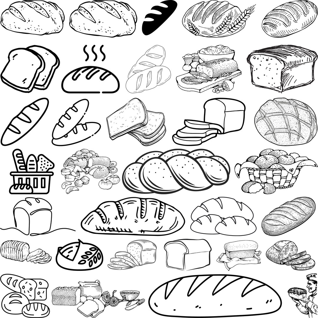 Pain SVG Bundle Corbeille à pain SVG Pain Clipart Pain - Etsy France
