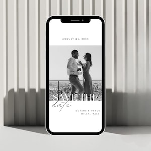 Electronic Save The Date Template with Photo, Save The Date Digital Canva Template, Minimalist Save The Date, Text Message Save The Date