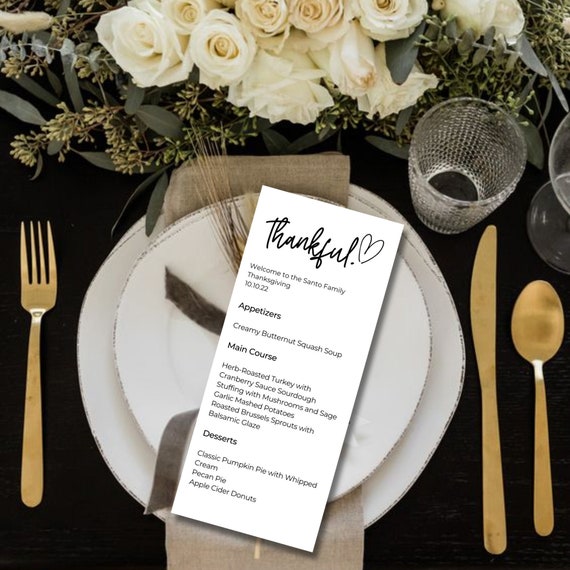 Thanksgiving Menu Template: Editable Modern Design (Canva)