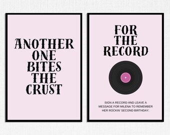 Born Two Rock Birthday Signs, Thank You Card (Canva Template)