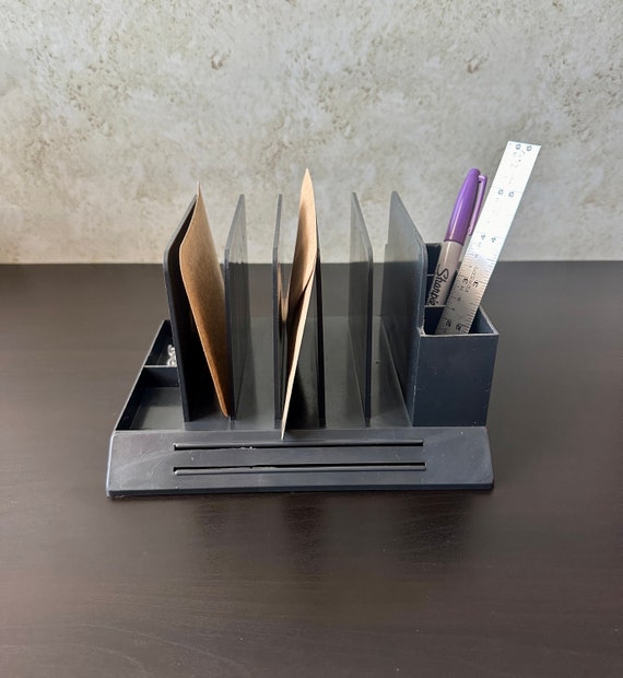 Vintage Max Klein Inc. Plastic Desk Organizer; Retro; Mid Century