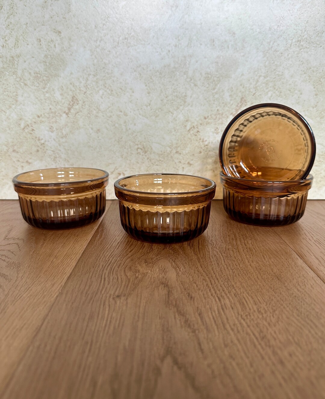 Anchor Hocking Brown Glass Ramekins Set of 4 Vintage Vintage Baking