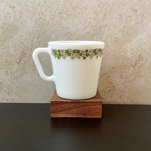 Pyrex Spring Blossom Green #1410 Mug; vintage; crazy daisy; 300 ml; retro; MCM; mid century modern; vtg; green flowers; green pyrex flowers;