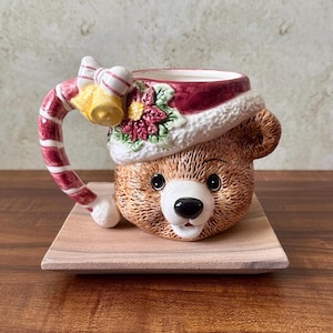 1996 Christmas Bear Holiday Mug; vintage; vtg; collectible bears; collectible Christmas bears; oversized Christmas mugs; large Christmas mug