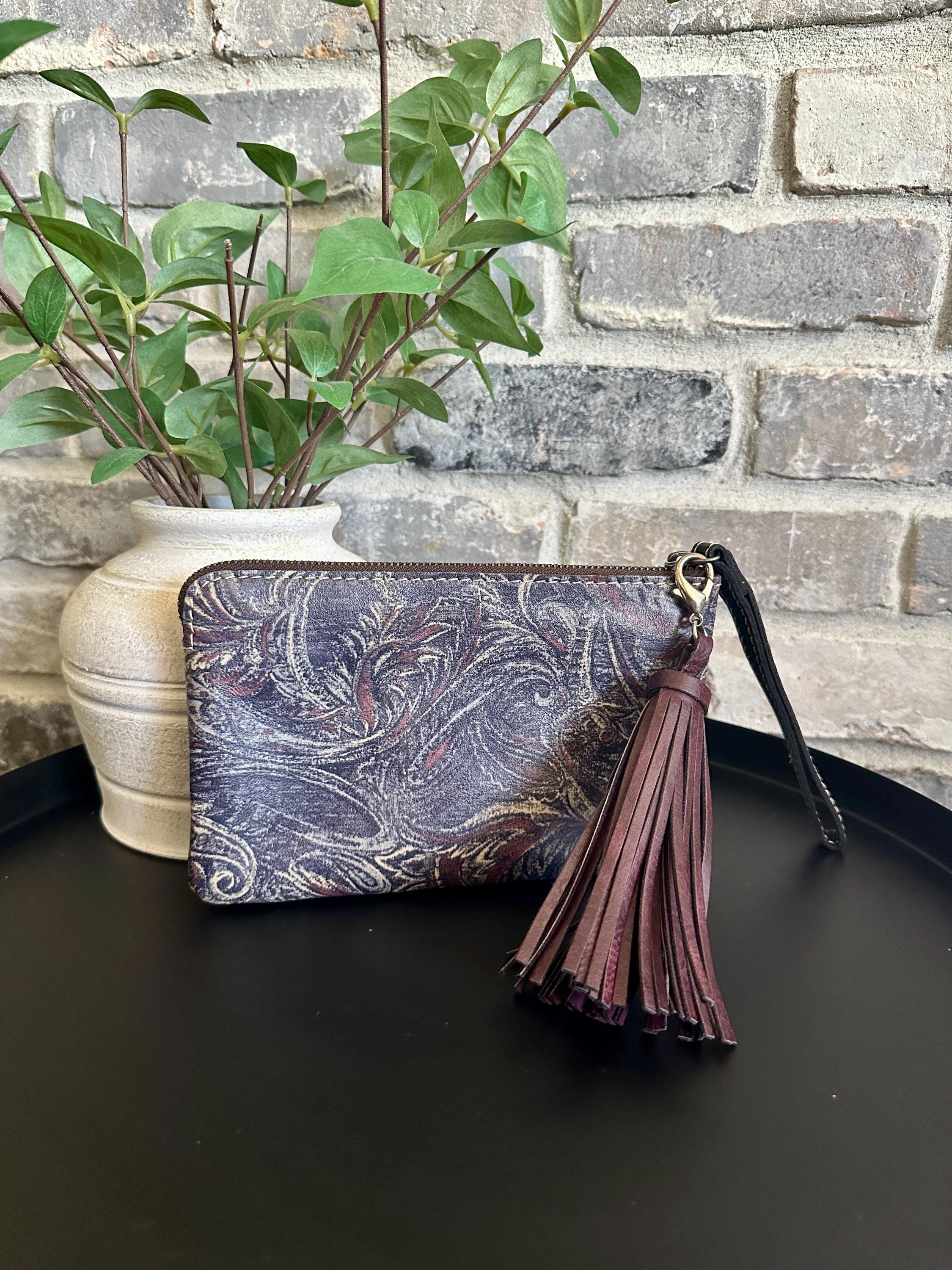 patricia nash tobacco fields Feather Paisley Leather Wristlet Purse Wallet; Italian Leather; Blue Paisley; Black Paisley; Unique Wristlet; Purple Paisley north carolina Tobacco Fields #1 Art Print
