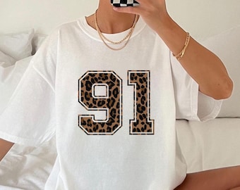 Custom Number Comfort Colors Shirt, Downtown Girl, Jersey Number Tee, Personalized Number Shirt, 2000s T-shirt,Personalized 90s Gift for Her