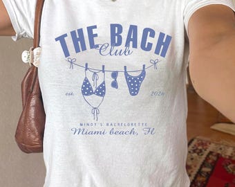 The Bach Club Bachelorette Baby Tee,Beach Bachelorette Y2K Baby Tee, Custom Bachelorette Party Polka Dot Bikini And Martinis Tee, Bride Gift