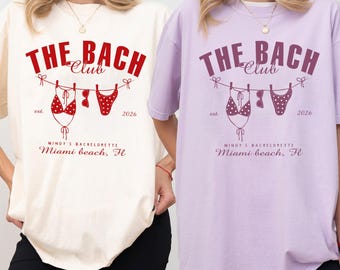 The Bach Club Bachelorette Shirts, Beach Bachelorette Shirt,Personalized  Bachelorette Party Shirts Polka Dot Bikini And Martinis,Bride Gift