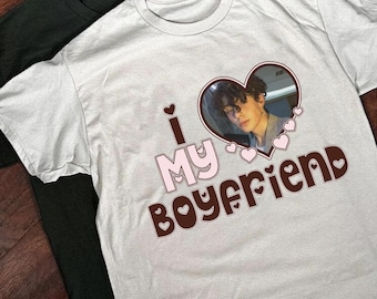 I Love My Boyfriend Comfort Shirt,Custom Picture,I Love My Boyfriend Custom Photo Shirt,I Love My Boyfriend Tee,Custom Heart,Valentine Gift