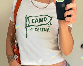 Custom Camp Bachelorette Party Baby Tee, Mountain Bride Tee Camp, Bridal Party gifts, Girls trip Camp Bach, Bachelorette Camping Baby Tee