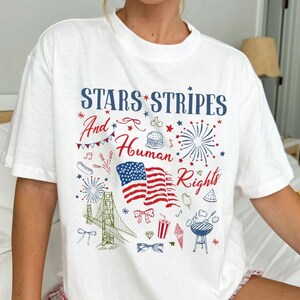 Stars Stripes And Equal Rights Shirt, Retro 4th Of July T-shirt, Liberal American Shirt, Patriotic Women Gift, Feminist American Shirt