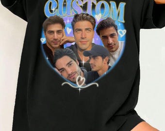 Personalized Custom Bootleg Shirt, Custom Boyfriend Photo Tee, Boyfriend Gift Face Tee, Personalized 90s T-Shirt, Anniversary- Birthday Gift