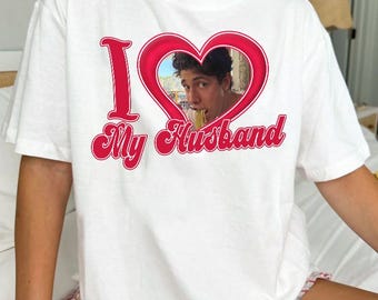 I Love My Husband Shirt, Custom Picture, Custom Husband Face Photo Shirt,I Love My Husband Shirt, Custom Heart, Bachelorette Surprise Shirt