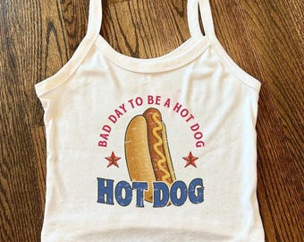 Bad Day to Be a Hot Dog Tank Top, Funny Hotdog Tee,4th of July  Tank Top, Memorial Day Shirt, Hot Dog Lover Gift Shirt, Y2K Funny Tank Top