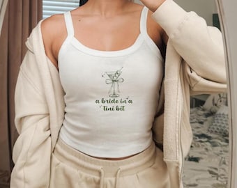 A Bride In A Tini Bit Spaghetti Strap Tank Top, Bridal Tees and Tanks, Bachelorette Party Tanks, Engagement Gifts, Bride To Be Gift