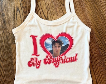 I Love My Boyfriend Tank Top, Custom Picture, I Love My Boyfriend Custom Photo Tank Top,Custom Heart, Y2K Tank Top, Valentine Gift,Xmas Gift