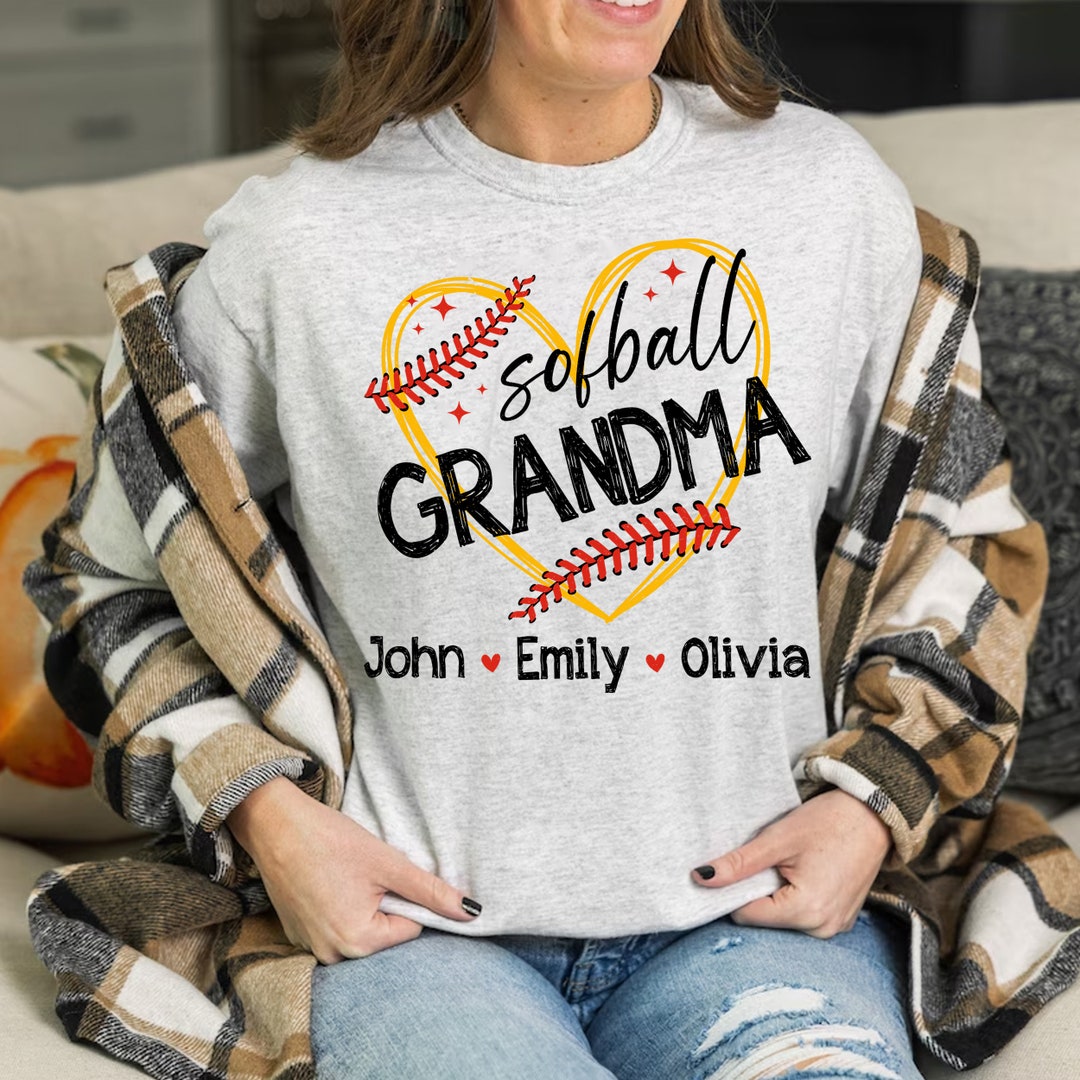 Personalized Softball Grandma Shirt Custom Name Shirt Etsy