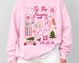 Tis The Season Tshirt, Girls Matching Christmas Party Sweater, Christmas Outfits, PJS Party, Christmas Xmas Shirt, Christmas Trees Shirt